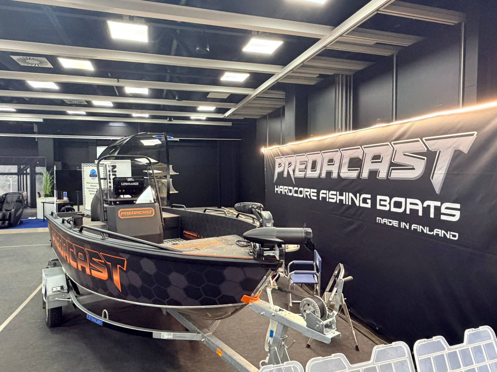 Fishing on Lake Saimaa with a stable and safe Predacast 430 Striker aluminum boat.